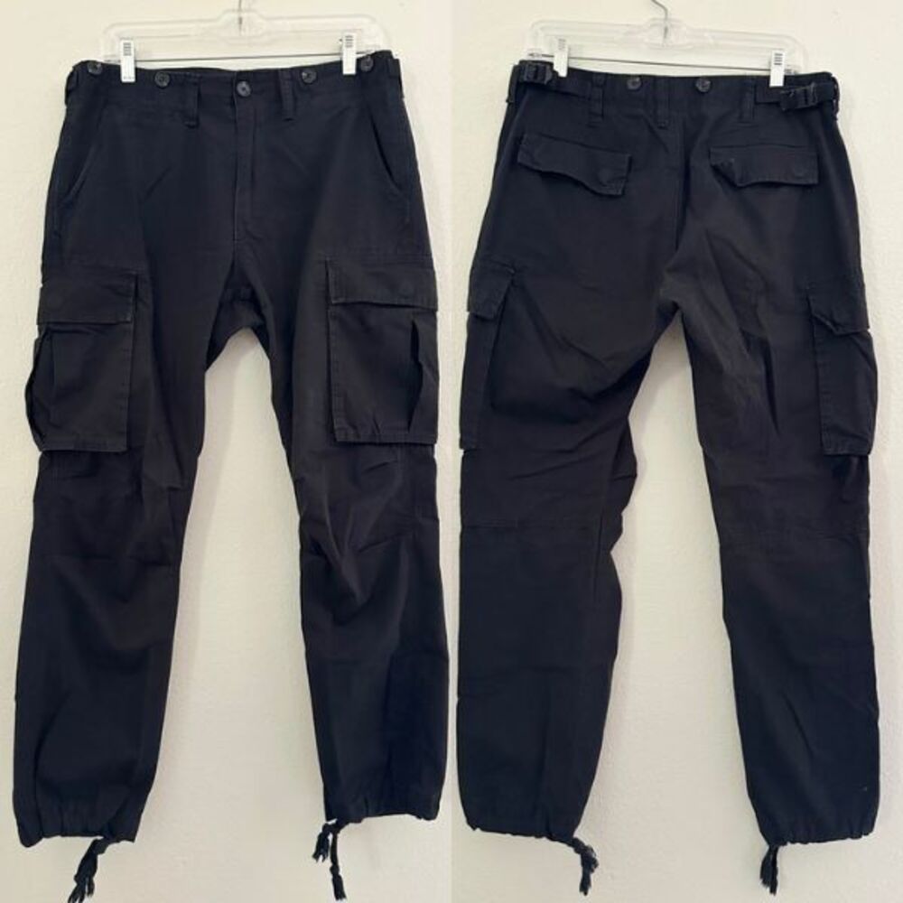 Mnml Cargo Pants Drawstring Ankle 100% Cotton Skater Grunge Men's Waist 32 32x30